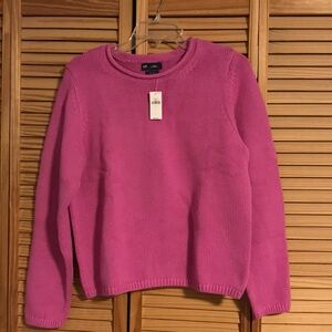 GAP Neon Pink Glow.  Roll Neck Sweater. Sz Large